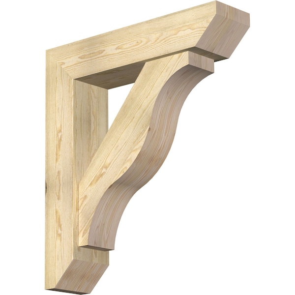 Ekena Millwork Funston Slat Rough Sawn Bracket w/ Offset Brace, Douglas Fir, 8"W x 34"D x 38"H BKT0806X34X38FST06RDF - main